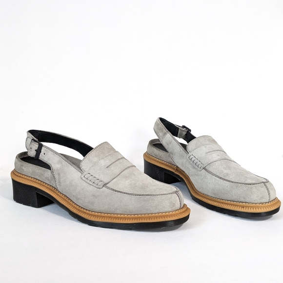 Dr. Martens Romana Grey Suede Loafers - Picture 3 of 8